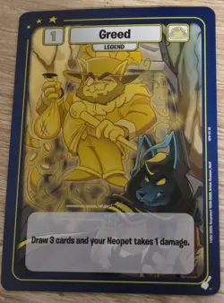 Greed FOIL WFO-151 SR - Neopets War for the Obelisk Battledome TCG Card - Image 1