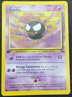 Pokemon Gastly 33/62 Fossil 1st Edition Uncommon Card HP - Image 1