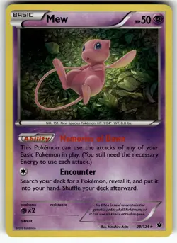 Mew 29/124 XY - Fates Collide NM- Pokemon Card TCG - Image 1