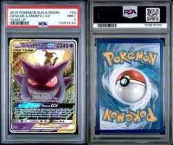 Pokemon TCG Gengar & Mimikyu GX 53/181 Sun & Moon Team Up 2019 PSA 9 - Image 5