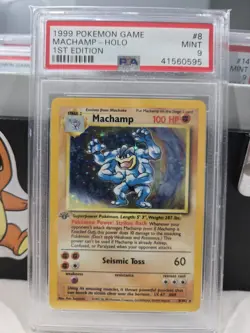 1999 Pokemon Game TCG MACHAMP 1st EDITION Holo Rare MINT PSA 9 8/102 #8 Deck - Image 1