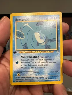 1st Edition Remoraid 50/64 Neo Revelation Pokemon Card WOTC (MP) - Image 2
