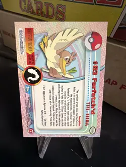 Farfetch'd #83 - BLUE LOGO - Topps TV Animation Series 1 - POKEMON CARD - Image 2