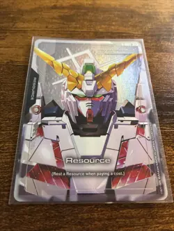 Gundam Card Game Newtype Rising Unicorn Gundam Resource R-003 C+ Holo Foil Rare - Image 1