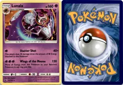 2017 Pokemon, Guardians Rising, #61/145 Lunala, Cracked Ice Holo Rare - Image 1