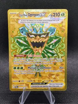 Pokemon TCG Teal Mask Ogerpon Card 221/167 Twilight Masquerade Gold - Image 1