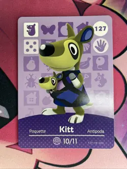 Kitt #127 Animal Crossing Amiibo Card Authentic Series 2 MINT NEVER SCANNED - Image 1