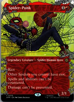 Spider-Punk 210 MTG Marvel's Spider-Man Rare Borderless NM - Image 1