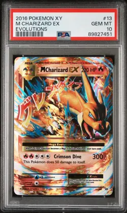 PSA 10 Gem Mint - M Charizard EX 13/108 - Evolutions Mega Ultra Rare Pokemon - Image 1