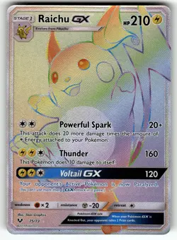 Raichu GX (Secret) 75/73 Shining Legends NM Pokemon Card TCG - Image 1