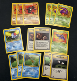 Lot of 15 Pokemon Fossil 1st Edition Non-Holo Commons LP - Image 1