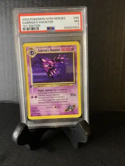 2000 Pokemon Gym Heroes Sabrina’s Haunter 1st Edition 58/132 PSA 7 - Image 1
