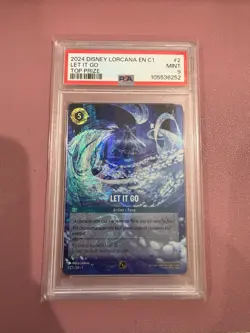 2024 DISNEY LORCANA EN C1-LORCANA CHALLENGE PROMO TOP PRIZE #2 LET IT GO PSA 9 - Image 1