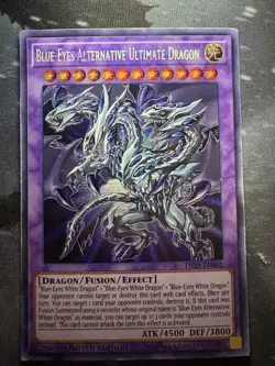 Yugioh Blue Eyes Alternative Ultimate Dragon TN19 Prismatic Secret Card PLAYED - Image 1