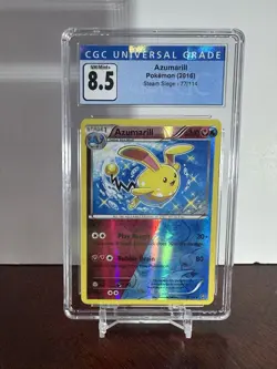 Pokemon Azumarill 77/114 Reverse Holo XY Steam Siege Card CGC 8.5 Near Mint - Image 1