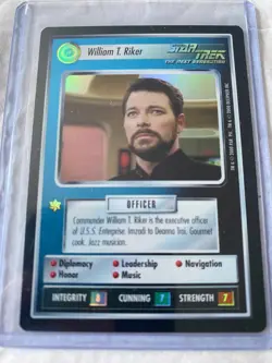 Star Trek CCG 1E Reflections WILLIAM T. RIKER FOIL Card NEVER PLAYED - Image 1