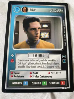 Star Trek CCG 1E Voyager TABOR (FED) Rare Card NEVER PLAYED - Image 1