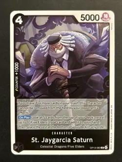 One Piece CCG St. Jaygarcia Saturn Carrying On His Will R Holo Card OP13-083 NM - Image 1