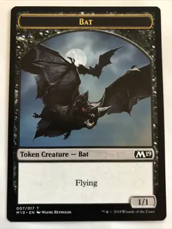 MTG Core Set 2019 Bat Token 007/017 NM - Image 1