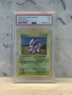1999 Pokemon Base Set 1st Edition Nidoran #55 PSA 7 - Image 1