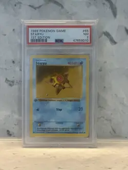 1999 Pokemon Base Set 1st Edition Staryu #65 PSA 7 - Image 1