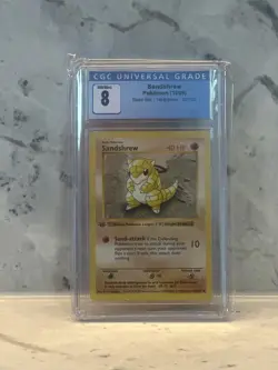 1999 Pokemon Base Set 1st Sandshrew #62 NM CGC 8 - Image 1