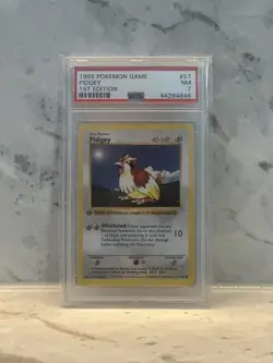 1999 Pokemon Base Set 1st Edition Pidgey #57 NM PSA 7 - Image 1