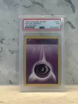 1999 Pokemon Base Set 1st Edition Psychic Energy #101 NM PSA 7 - Image 1