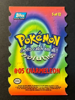 Charmeleon 5 of 12 Die Cut Embossed Pokemon Topps Blue Label - Image 2