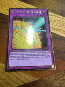 Blazing Mirror Force PGL3-EN100 1st Edition Gold Rare LP + BONUS - Image 1