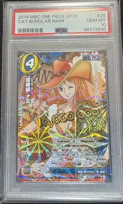 2014 One Piece Miracle Battle Carddass OP18 Cat Burglar Nami OPR 26/54 PSA10 - Image 1