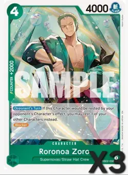 X3 Roronoa Zoro - PRB02-006 PRB02-006 Premium Booster -The Best- Vol. 2 Foil - Image 1