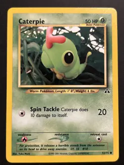 Caterpie 53/75 Neo Discovery Common Pokemon Card NM - Image 1