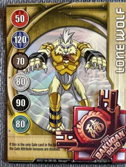 Bakugan Battle Brawlers | Lone Wolf 🏅 Gold Gate Card | Haos Hynoid | 14/48c S# - Image 1