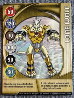 Bakugan Battle Brawlers | Lone Wolf 🏅 Gold Gate Card | Haos Hynoid | 14/48c S# - Image 3