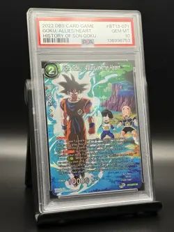 2022 DBS CARD GAME HISTORY OF SON GOKU BT13-071 GOKU, ALLIES IN THE HEART PSA 10 - Image 1