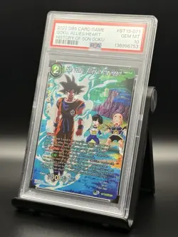 2022 DBS CARD GAME HISTORY OF SON GOKU BT13-071 GOKU, ALLIES IN THE HEART PSA 10 - Image 2