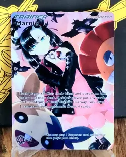 Pokemon Marnie Anima Waifu Sexy Doujin ACG DIY Trainer Full Art Card Holo - Image 1