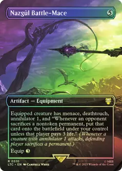 1x NM BORDERLESS FOIL Nazgul Battle-Mace MTG LOTR SV - Image 1