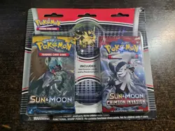 Pokemon Sun & Moon/crimson Invasion 2 Pack Blister With A Pin Sealed - Image 1
