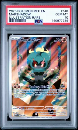 2025 POKEMON MEG EN-MEGA EVOLUTION ILLUSTRATION RARE #146 MARSHADOW PSA 10 - Image 1