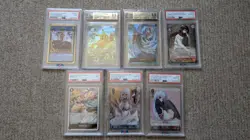 7 Slabs PSA BGS Mixed One Piece Pokemon Yu-Gi-Oh Attack On Titan Weiss Cards Lot - Image 1