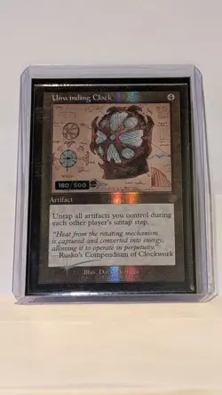MTG Unwinding Clock Serialized (180/500) Retro Frame Schematic Art NM - Image 3
