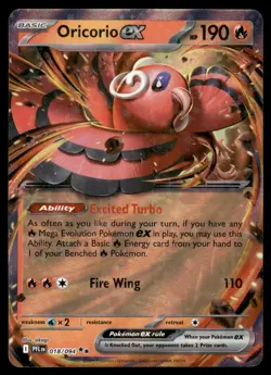 ORICORIO EX - 018/094 Double Rare Phantasmal Flames Pokemon Holo NM - Image 1