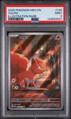 2025 POKEMON MEG EN-MEGA EVOLUTION | ILLUSTRATION RARE #138 VULPIX PSA 9 - Image 1