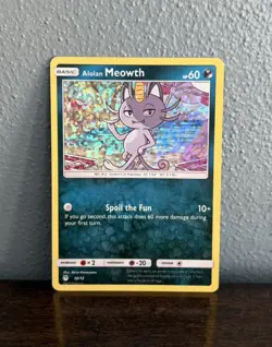 Alolan Meowth 10/12 LP - McDonald's Promo Holo Pokemon Card - Image 1