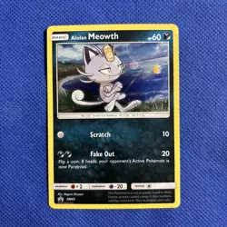Alolan Meowth SM43 - Cosmos Holo Rare Black Star Promo Pokemon Card - NM - Image 1