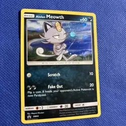 Alolan Meowth SM43 - Cosmos Holo Rare Black Star Promo Pokemon Card - NM - Image 2