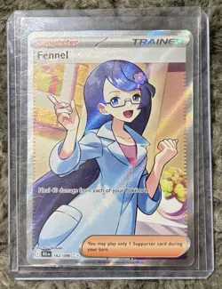 Pokemon TCG SV Black Bolt Fennel Trainer Holo Card 162/086 Full Art Secret Rare - Image 1