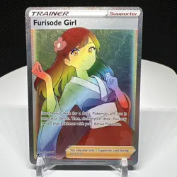 Furisode Girl Rainbow Full Art Secret Rare 205/195 NM Silver Tempest Pokemon TCG - Image 1